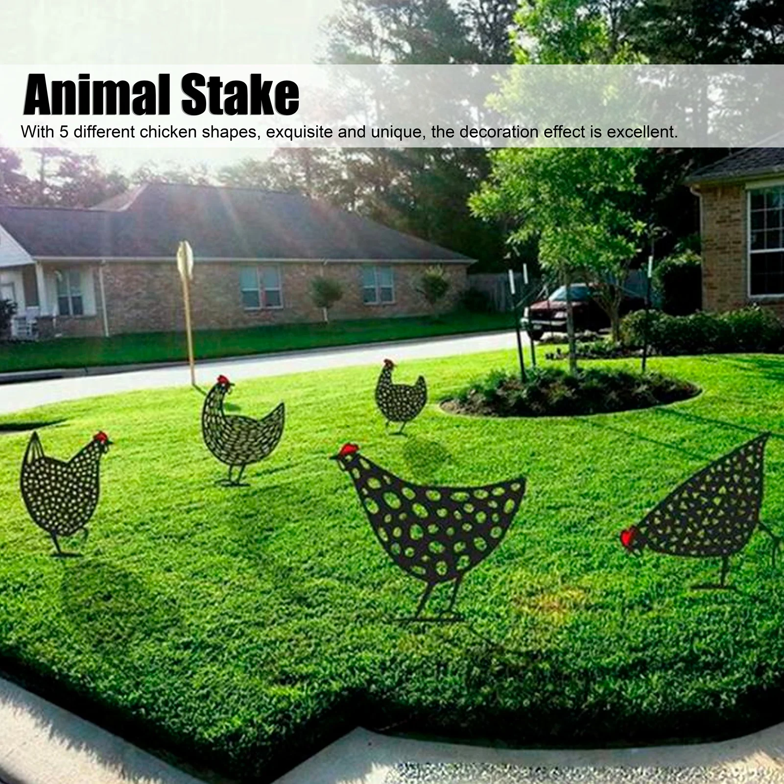 5Pcs Standing Outdoor Decoration Chick Decoration Lovely Chick Silhouette Acrylic Chicken Yard Art Silhouette Stakes