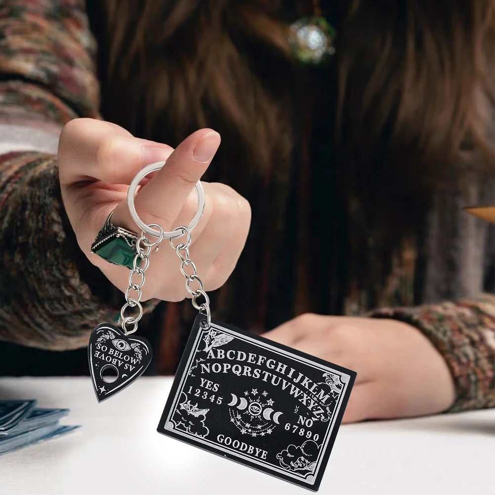 Akrylowy brelok do kluczy z wahadłem wróżbiarskim Elegancki grawerowany magiczny design Brelok do kluczy samochodowych Plecak Wiszący wystrój Medytacja Biżuteria Prezenty