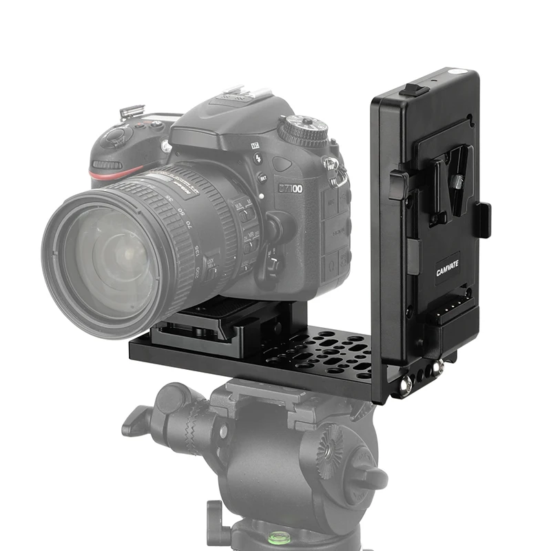 Hdrig L-Vormige Beugel Met V-Mount Power Adapter En Manfrotto-Type Qr Plaat Met LP-E6 Dummy batterij Adapter Camera Accessorie