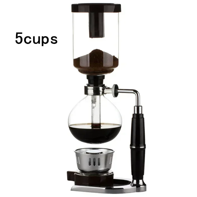 New Home Style Siphon coffee maker Tea Siphon pot vacuum coffeemaker glass type coffee machine filter 3cup 5cup