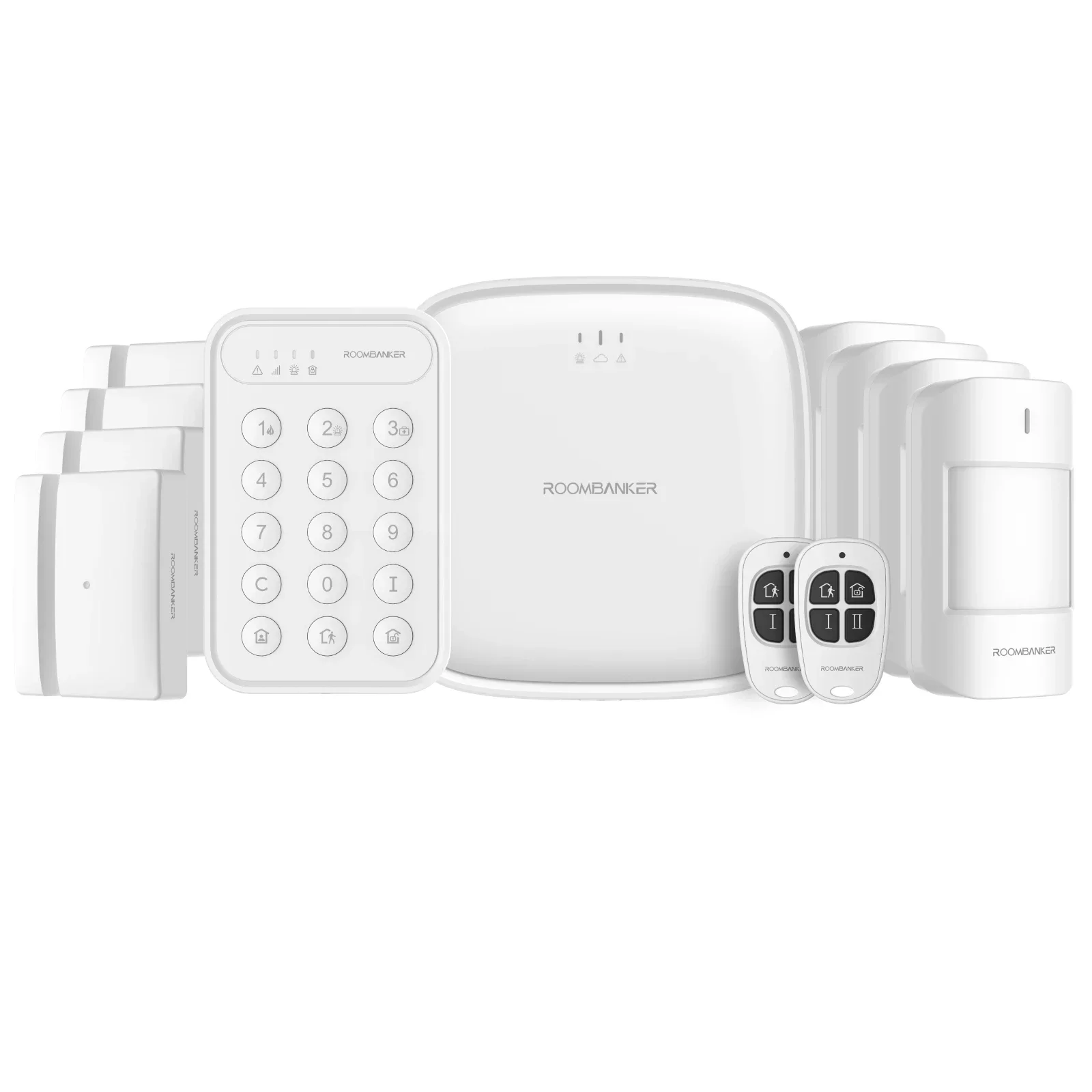 Roombanker 2024 GSM WIFI Zigbee Ble Wireless Home Security System Smart Alarm Kit With PIR Motion Sensor Door Sensor