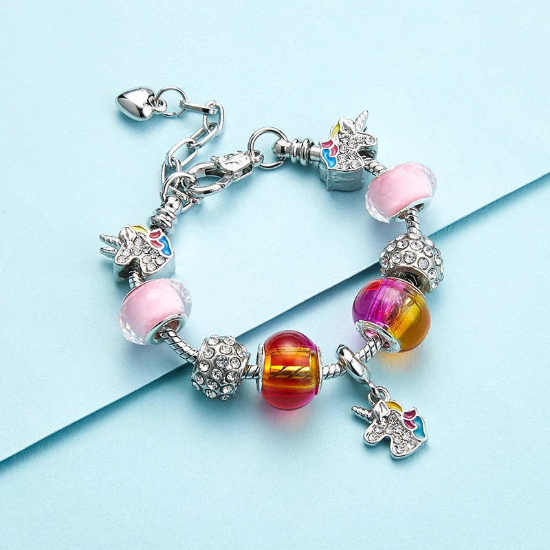 Aliexpress sells parent-child adjustable unicorn bracelet handmade diy wholesale beaded gift hand jewelry