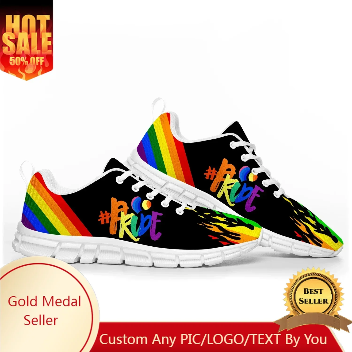 

Gay Pride Love Sports Shoes Mens Womens Teenager Customized Sneakers Casual Tailor-Made Shoe High Quality Couple