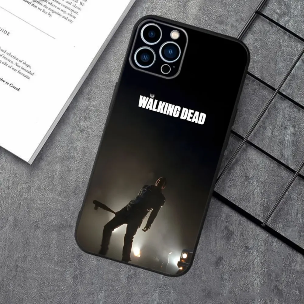 Negan T-The Walking Dead Phone Case For Apple iPhone 15,14,13,12,11,XS,XR,X,8,7,Pro,Max,Plus,mini Silicone Black Cover