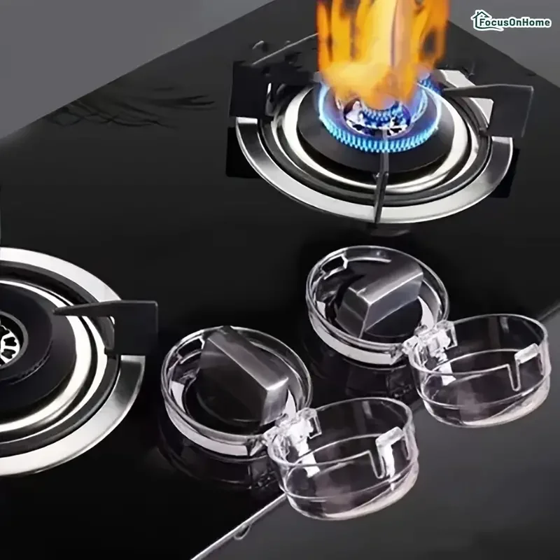 2/4pcs Household Gas Cooker Switch Protector, Knob Switch Gas Cooker Anti-Fouling Protector, Kitchen Accessories