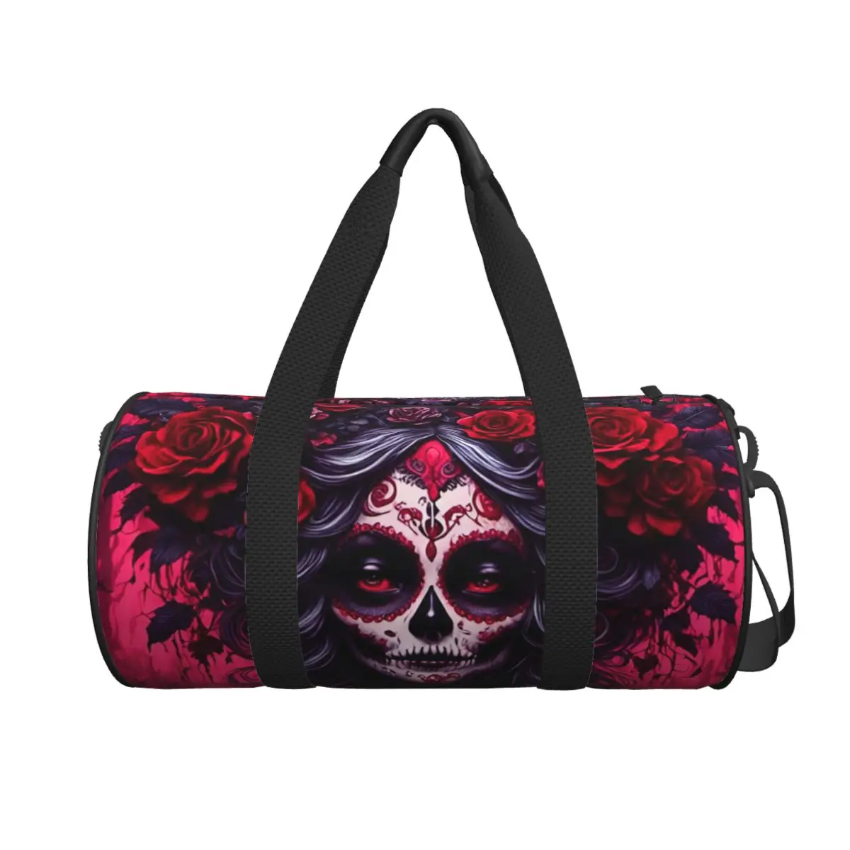 

Mexican Catrina Girl Day Of The Dead Sugar Skull Large Duffle Gym Bag Waterproof Duffle Travel Bags Handbags Fitness bag