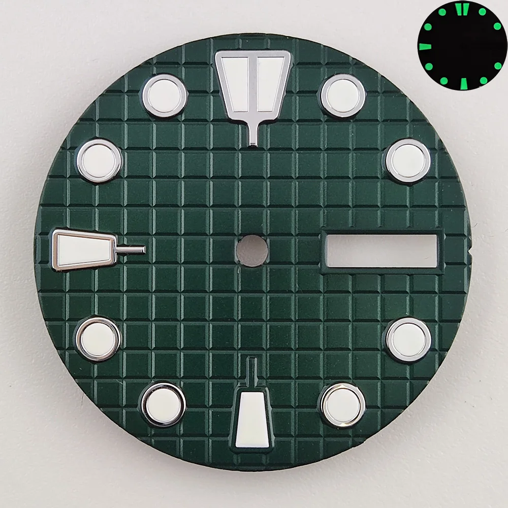 NH36 dial with a green luminous  28.5mm is suitable for NH36 movement assembly watch accessories dial can be customized with a l