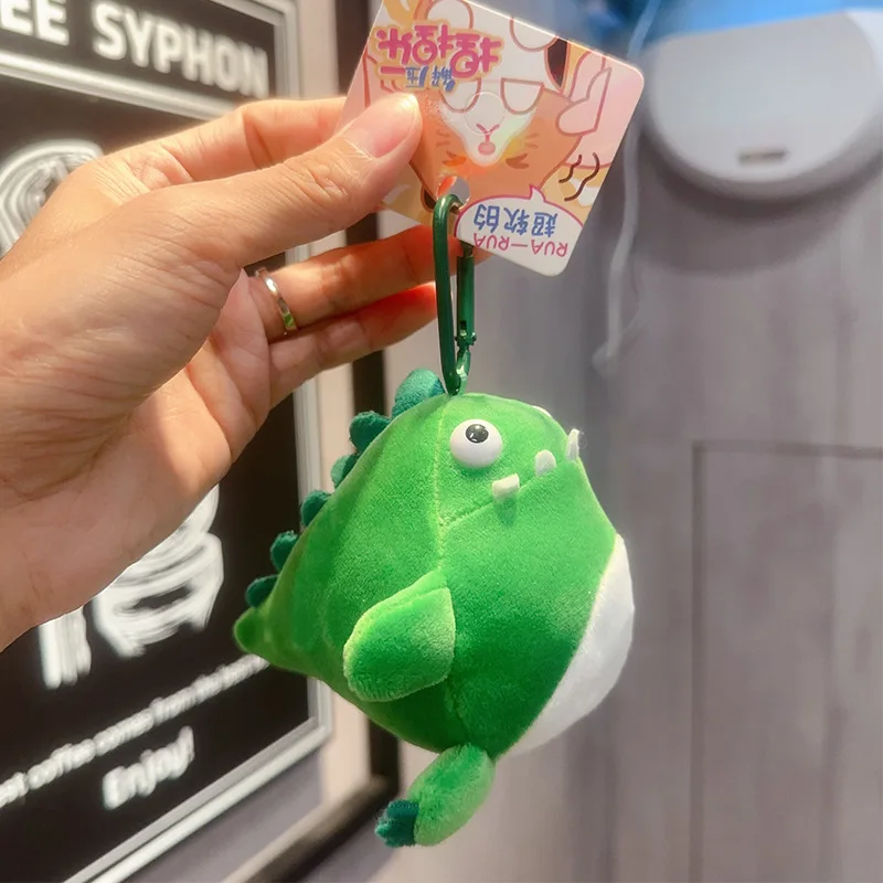 Cartoon Cute Dinosaur peluche decompressione portachiavi Funny Car Key Charms ragazze Cartoon Lovely Doll zaino Charm regalo di compleanno