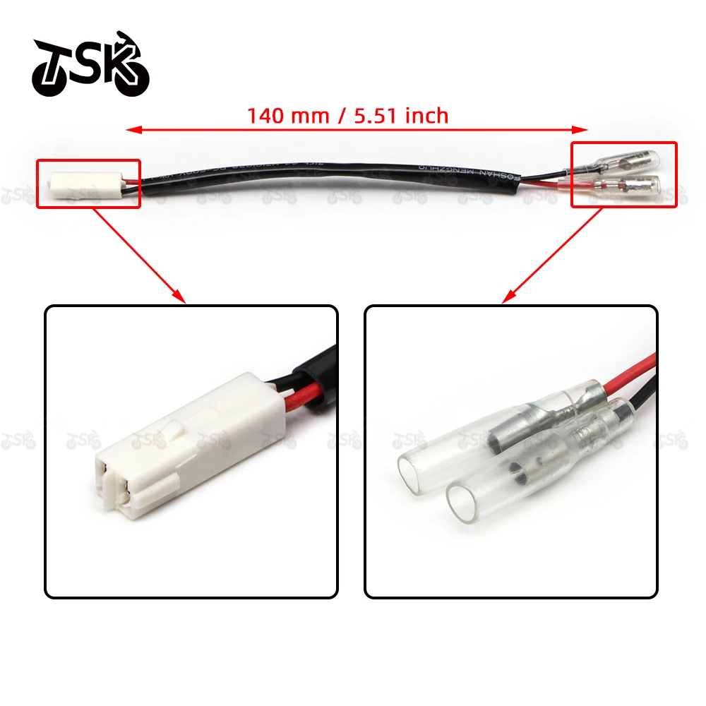 

For Kawasaki Ninja Z900 Z800 Z1000 Z300 Z250 2 Wire Turn Signal Marker Wire Adapters Indicator Leads Plug Connector Harness