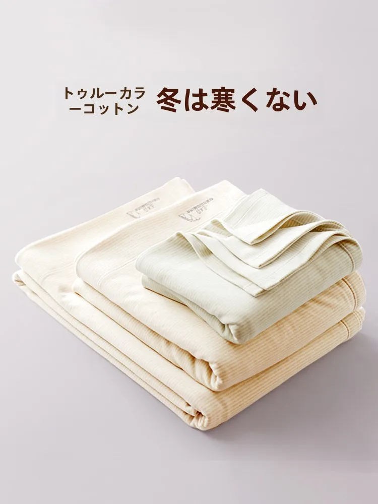 

Утолщенное хлопковое трикотажное покрывало для кровати: теплое, для осени и зимы, из чистого хлопка, для комфортного сна, мягкое, дышащее, экологичное