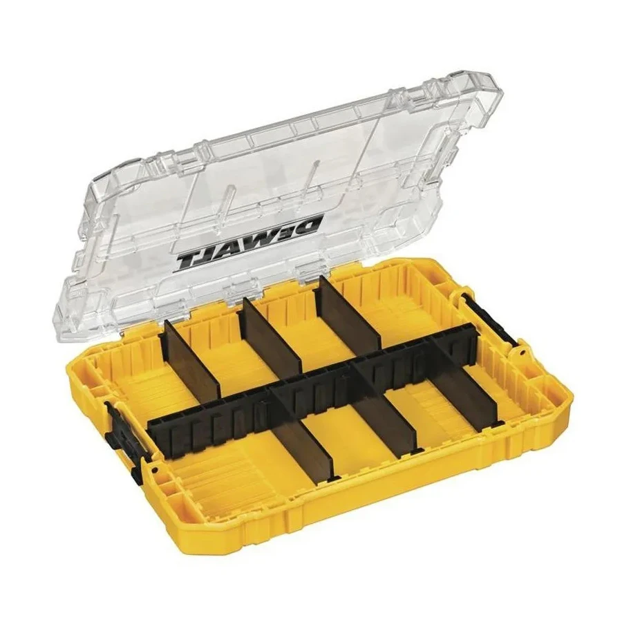 Imagem -03 - Dewalt Conjunto de Estojo Médio Resistente Caixa de Armazenamento de Peças Caixa Empilhável Multifuncional de Plástico Transparente Dwan2190