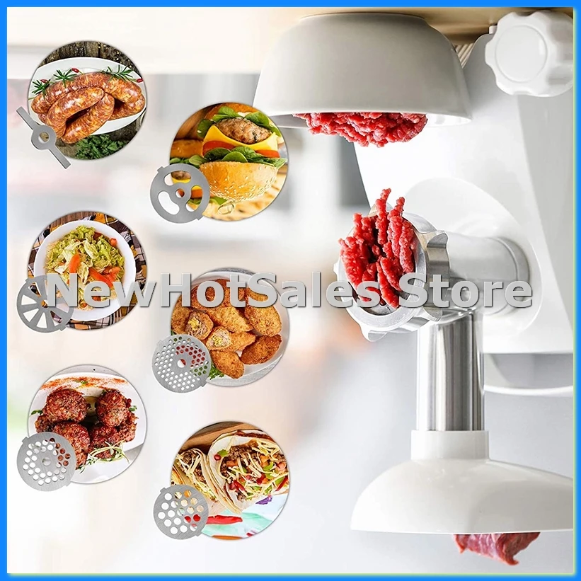 

10 шт. набор лезвий для мясорубки, пластинчатые диски для мясорубки из нержавеющей стали, кольцо для начинки колбасы, лезвия для измельчения пищевых продуктов-VVBC
