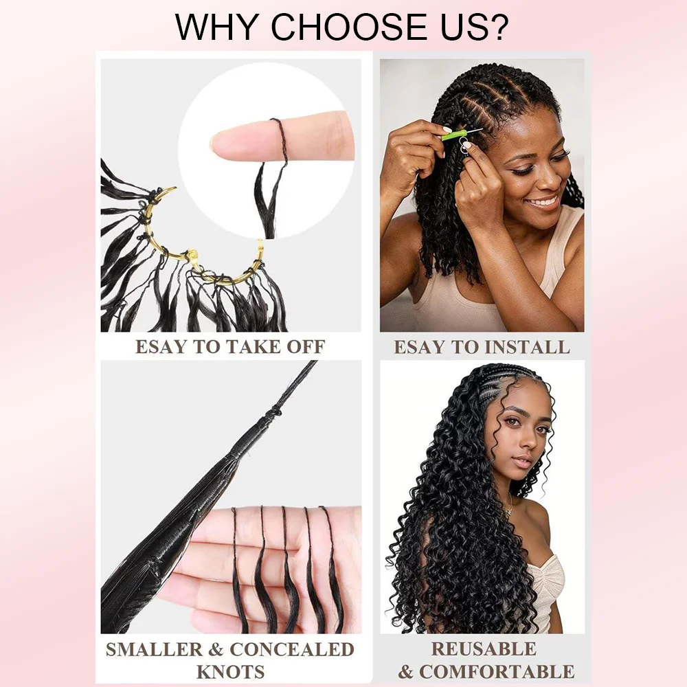 300g Feather Crochet Human Hair For Braiding Boho Braids Human Hair Extension 20 Inch Deep Wave Miracle Knots Crochet Human Hair