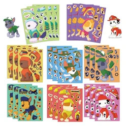 8/16Sheets Make a Face PAW Patrol Puzzle Stickers Chase Assemble Cartoon Decals Kids Jigsaw Party Decoration Children Boy Toys