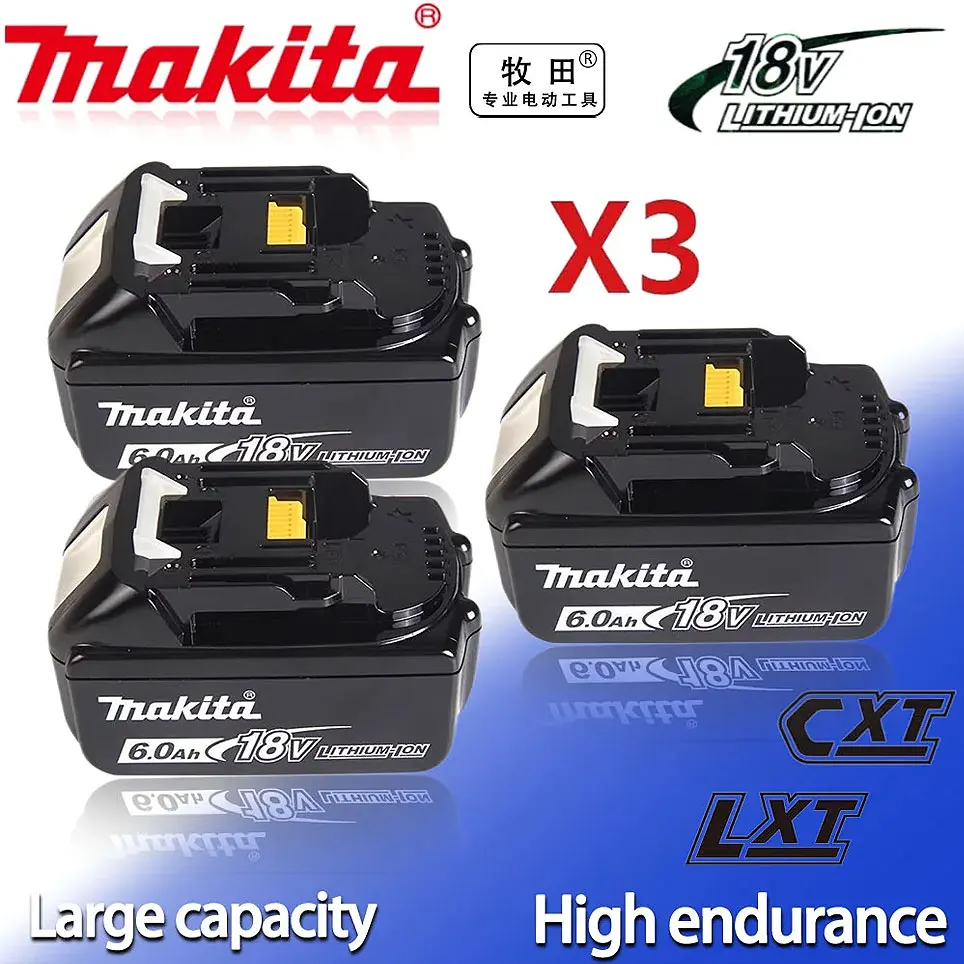 Original 18V 6.0Ah 6000mAh Rechargeable Battery BL1860 With charger for Makita 18V Battery LXT BL1860B BL1860 BL1850 DHP482