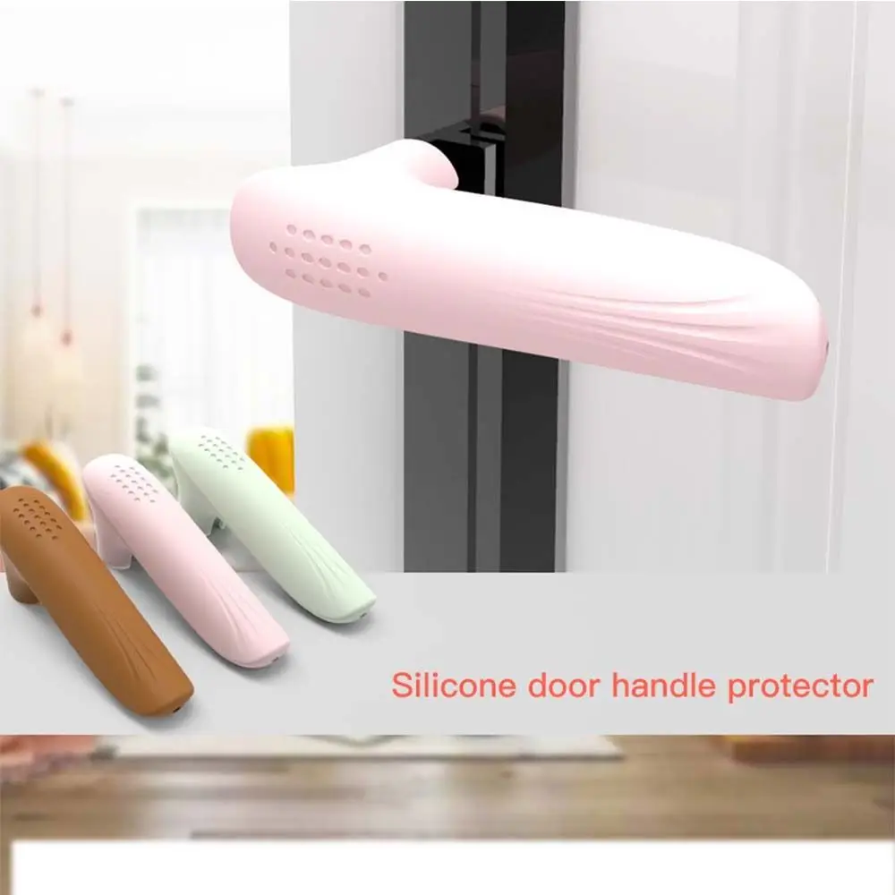 Silicone Door Handle Guard Anti-Collision Noiseless Door Knob Cover Anti Static Dot Kids Safety Doorknob Protector