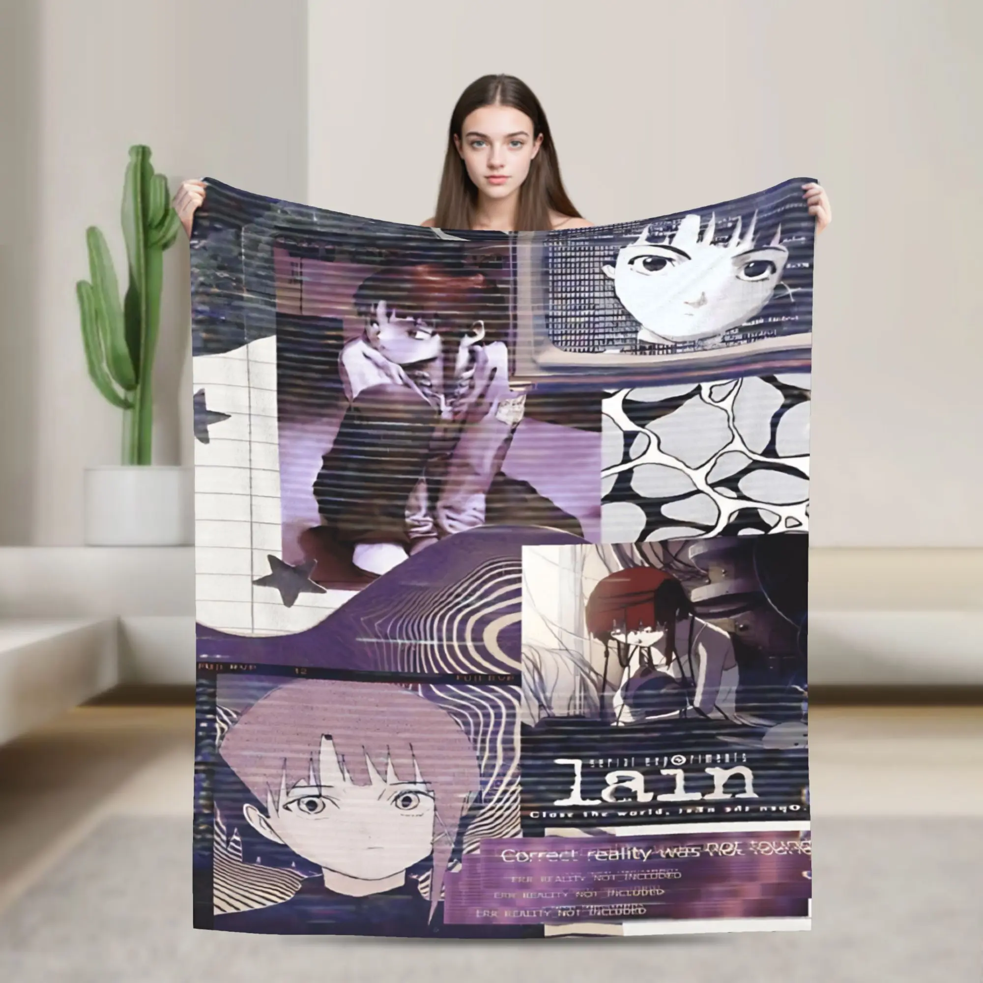 Anime Serial Experiments Lain Blanket Quality Warm  Throw Blanket Spring Child Home Decor Funny Bedspread
