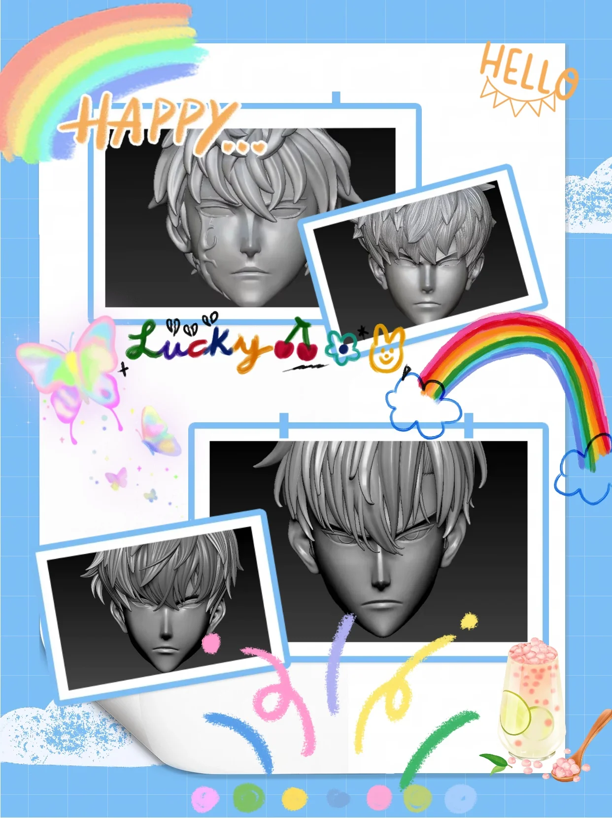 

【Unpainted】1/12 Scale Male Soldier Comic Character Sung Jinwoo White Head Carving Accessories For 6'' Action Figure Model Toys