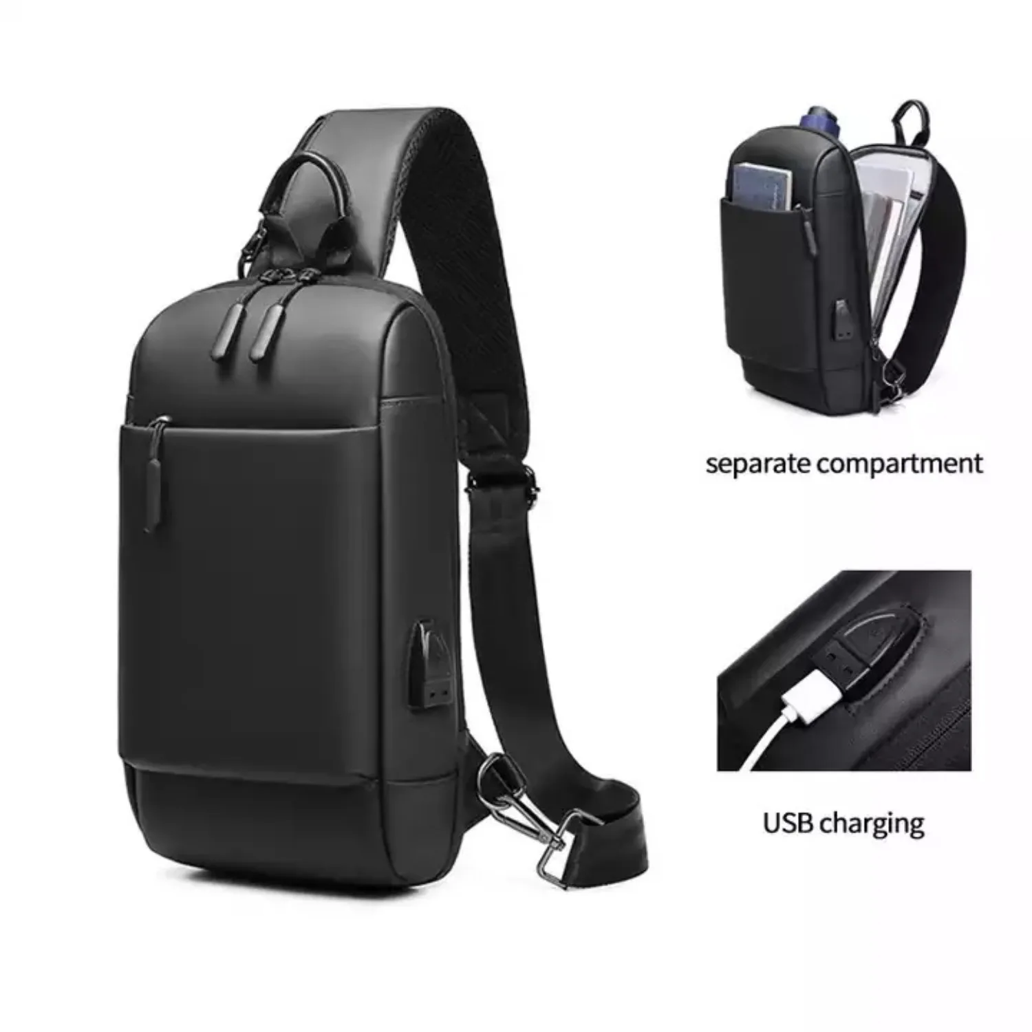 Men's Anti-Theft Multi-Functional Messenger Bag, Oxford Cloth Sports Crossbody Chest Bag