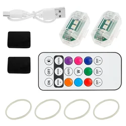 2/4/6Pcs Wireless LED Flashing Lights w Remote Control 8 Colors Rechargeable Motorcycle LED Anti Collision Light Warning Lights