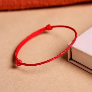 Pulsera de nudo de suerte rojo hecho a mano cuerda afortunado de brazalete amantes de brillo amantes de bricolaje mejor amigos de la afortunada pulsera tamaño ajuste de envío 12 mejores ventas brazalete de suerte china - №6