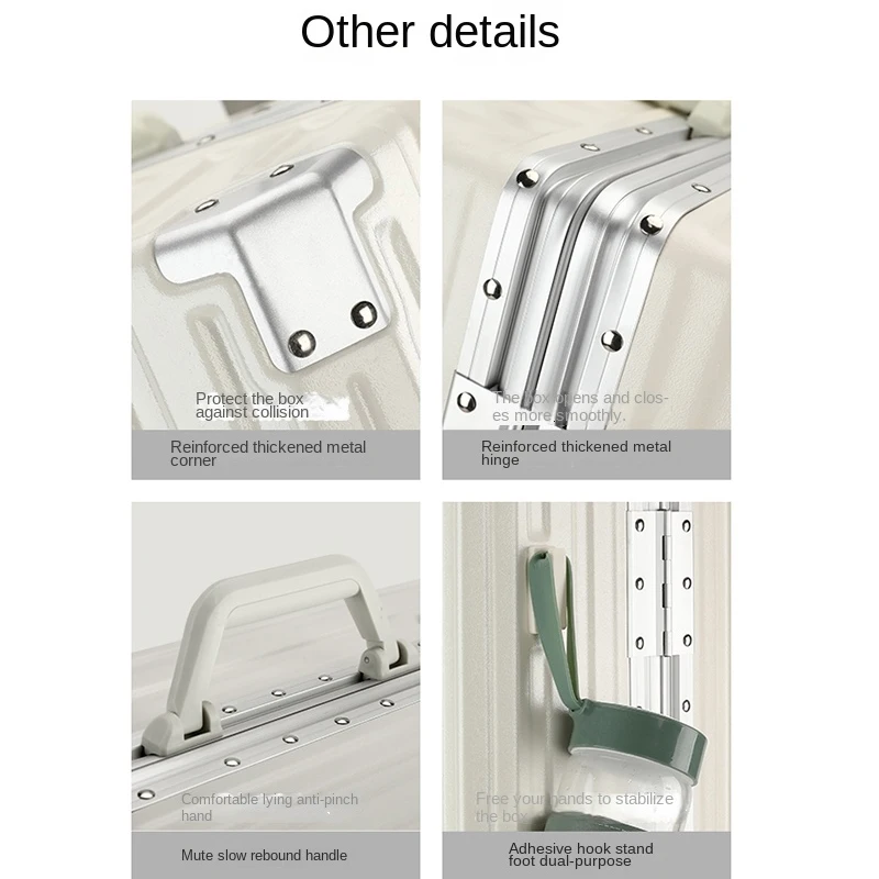 2024 Multifunctionele Waterbekerhouder Trolley Koffer, Usb Opladen, Aluminium Frame Modellen Koffer, Universele Wiel Reistas