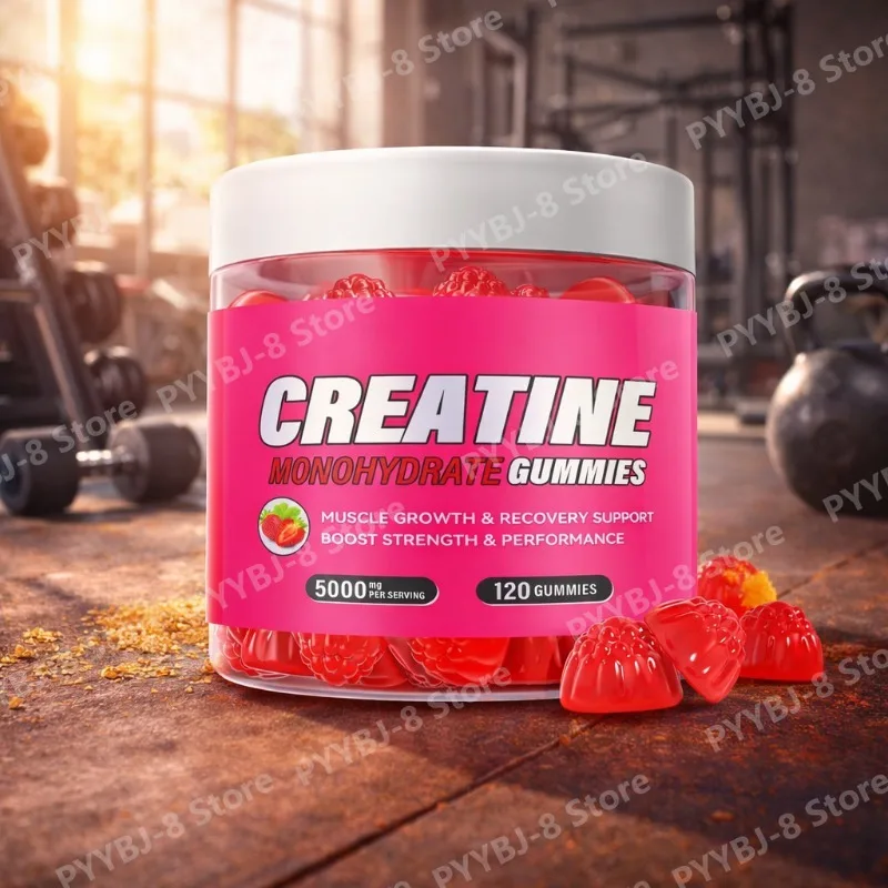 

Жевательные конфеты с креатином моногидратом, 120 штук, 5000 мг, со вкусом клубники, для поддержки роста мышц и восстановления после тренировок, 0 г сахара, веганские.