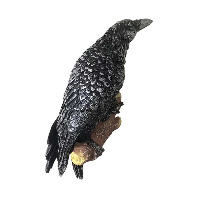 Gefälschte Rabe Harz Statue Vogel Krähe Skulptur Outdoor Krähen Halloween Dekor Kreativ für Garten Hof Tier Dekoration
