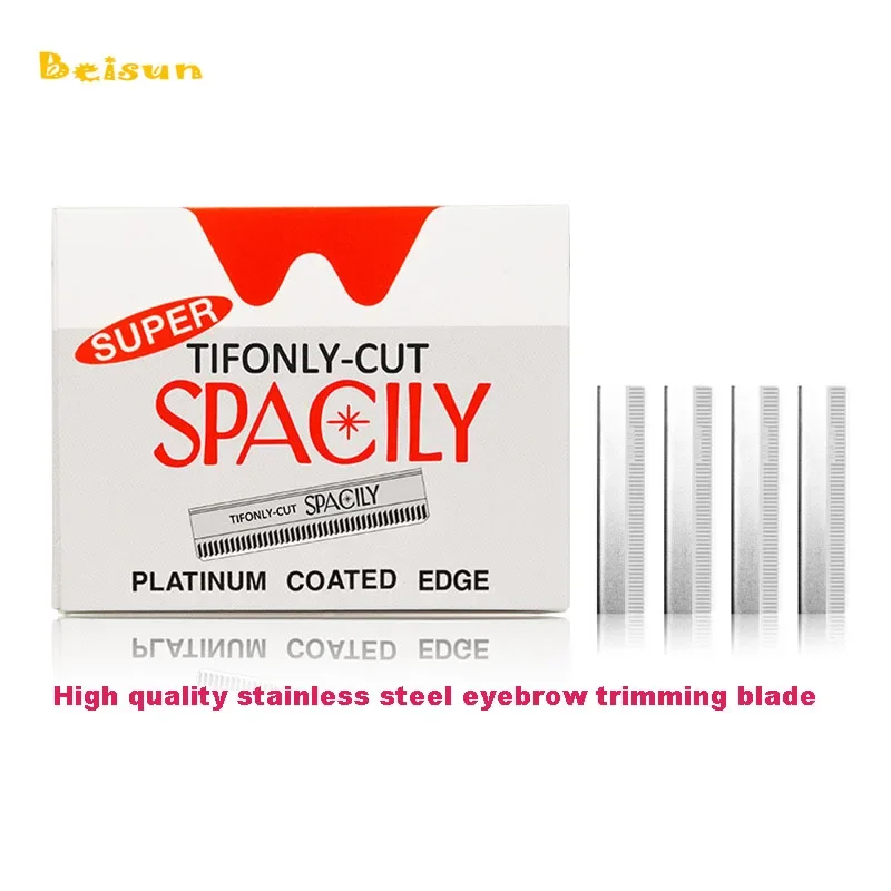 Aparador de sobrancelha profissional para maquiador, lâminas de barbear descartáveis de aço carbono, ferramenta de modelagem de sobrancelha