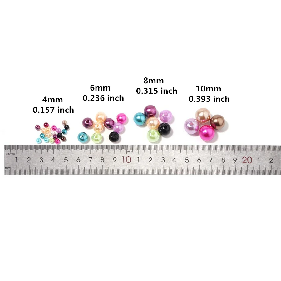 4/6/8/10mm Black Purple Acrylic Pearl Round Spacer Loose Beads fashion Jewelry Making Accessory  DIY #BZ19