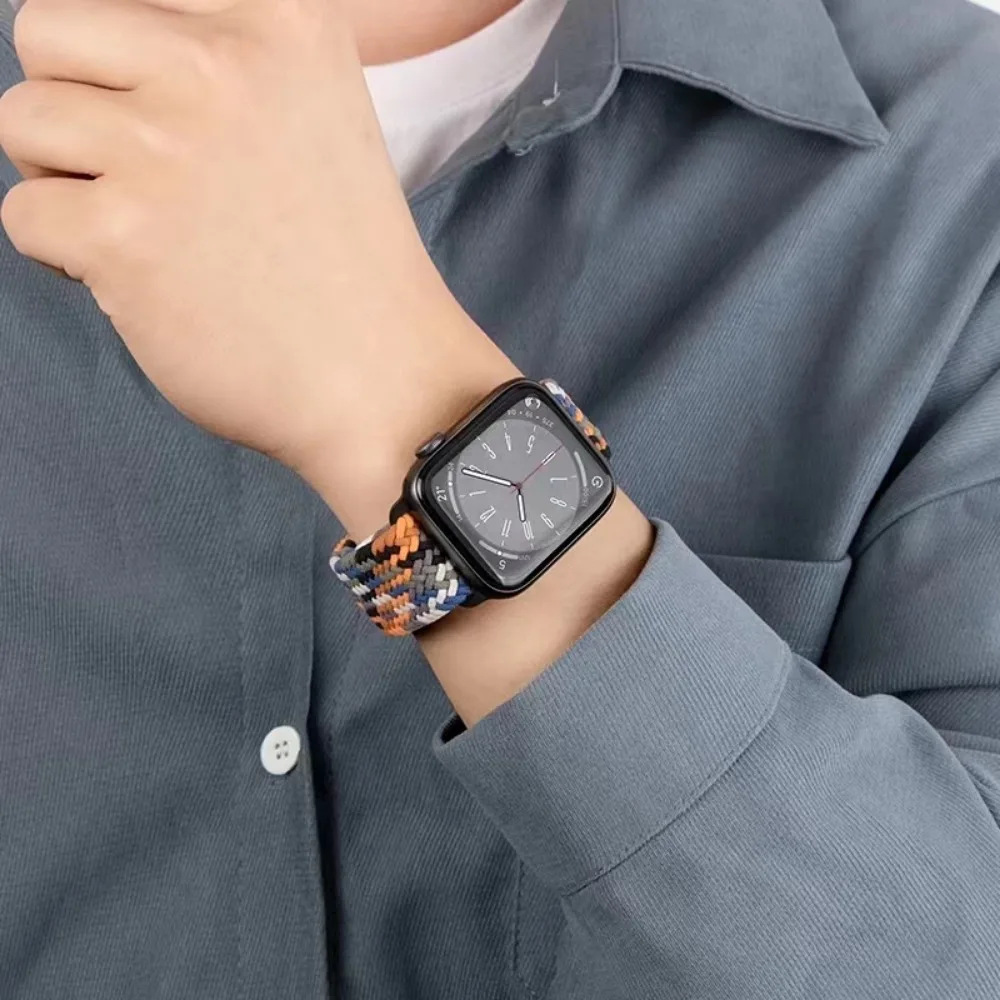 สายรัดสำหรับสายคาด Apple Watch 46มม. 45มม. 41มม. 44มม. 40มม. 42มม. 49มม. สายไนลอนสำหรับ iWatch Series ultra 10 9 8 7 6 5 SE