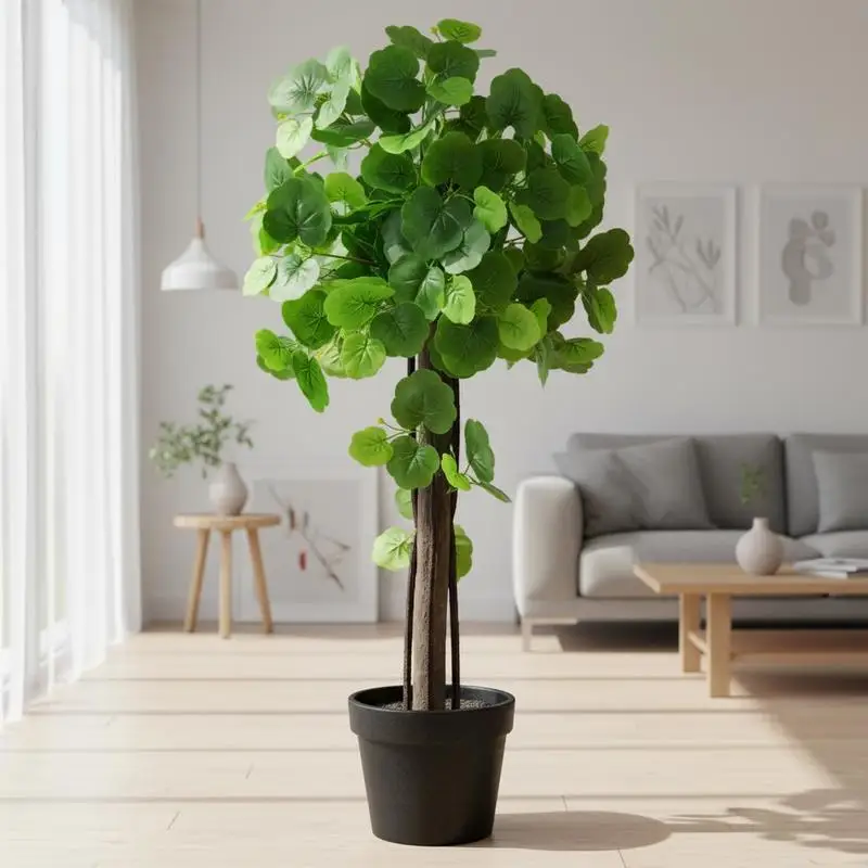 

44 Inch Artificial Crabapple Tree with Adjustable Branches for Decor