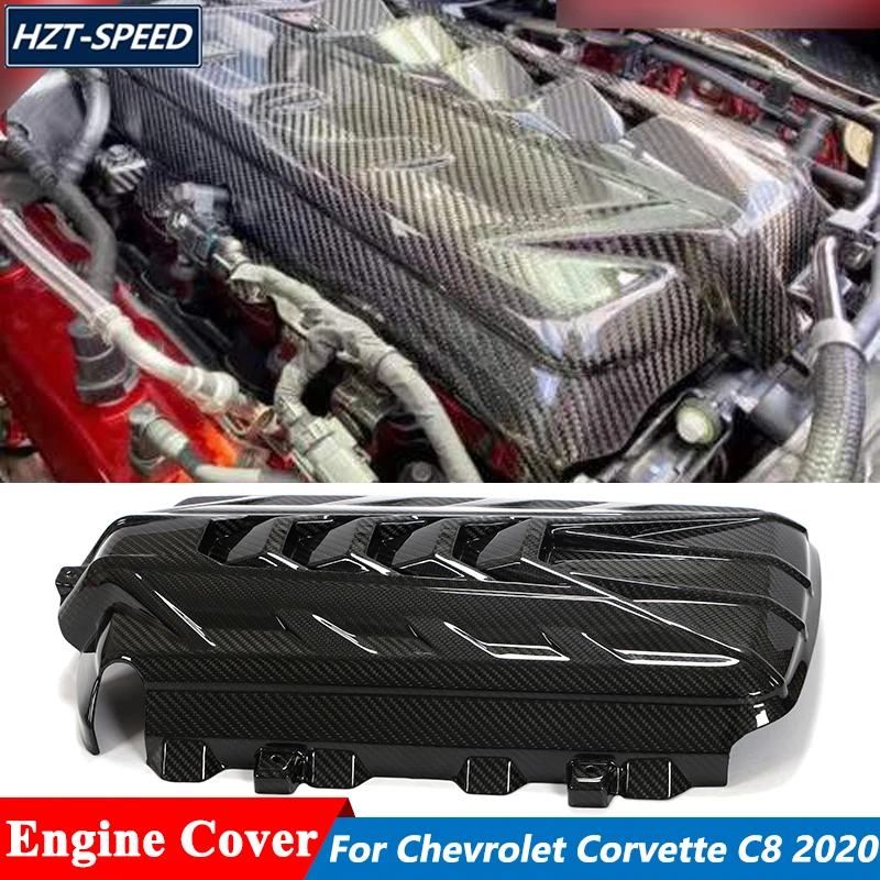 High Quality Carbon Fiber Material Engine Cover Trims For Chevrolet Chevy Corvette C8 2020 In