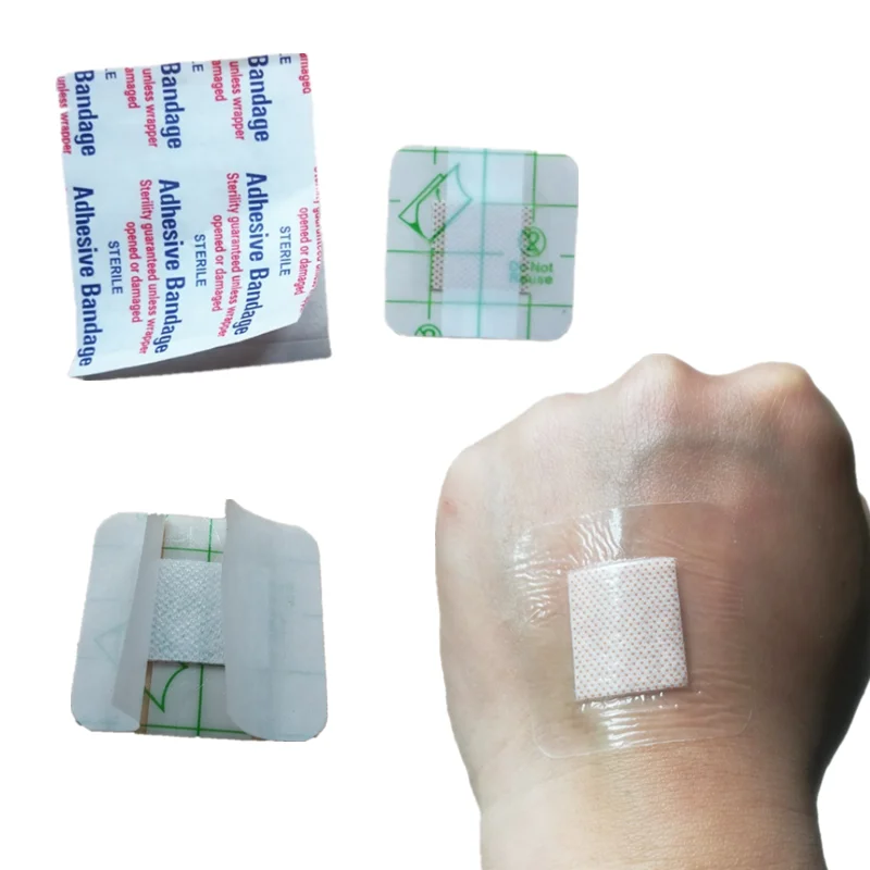 

50pcs/set Transparent Patches Waterproof Band Aid Square Shape Wound Dressing Plaster Adhesive Bandages Medical Strips 38*38mm