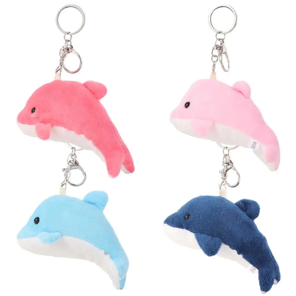 Sac pendentif dauphin poupée porte-clés océan Animal doux en peluche porte-clés sac à dos breloques dessin animé Animal poupée porte-clés