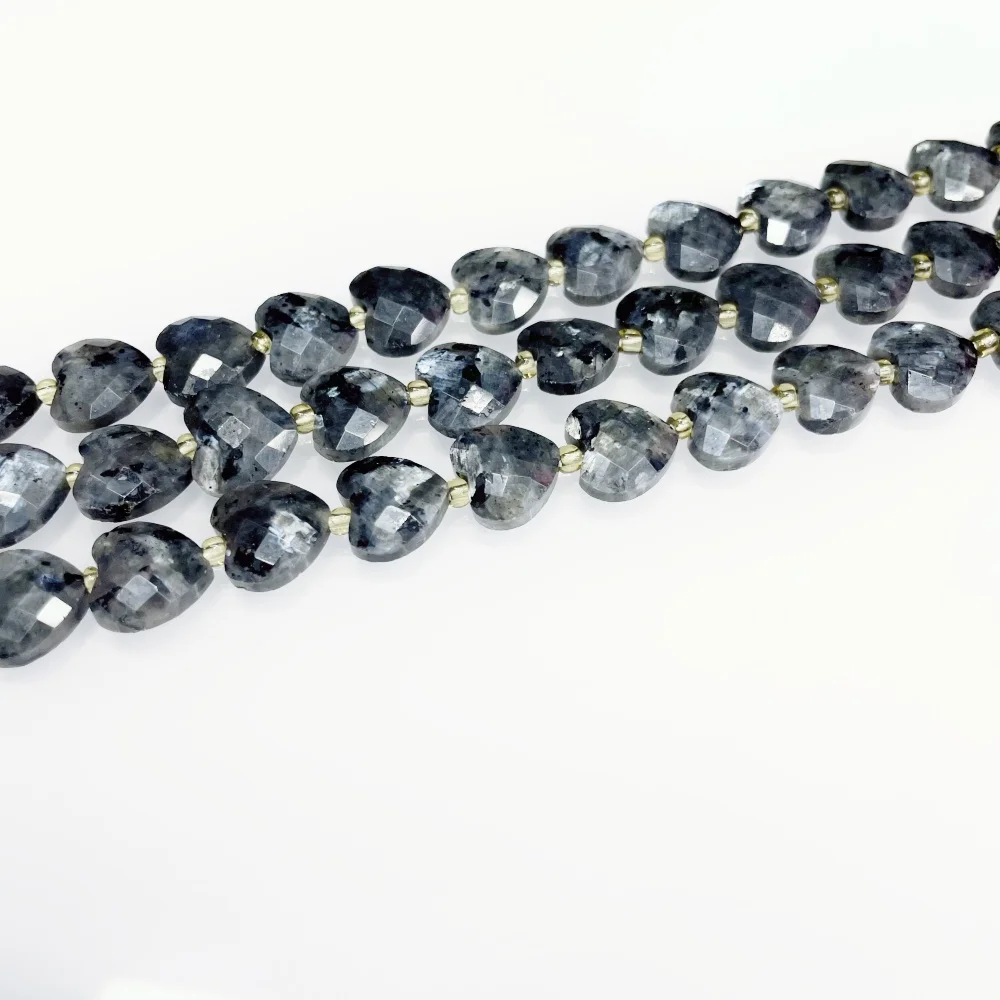 Natürliche 12mm Amethyst-Perlen in Herzform, facettiert, handgefertigt für Schmuckherstellung, DIY-Halskette, Armband, 15'' Zubehör – Detail 21
