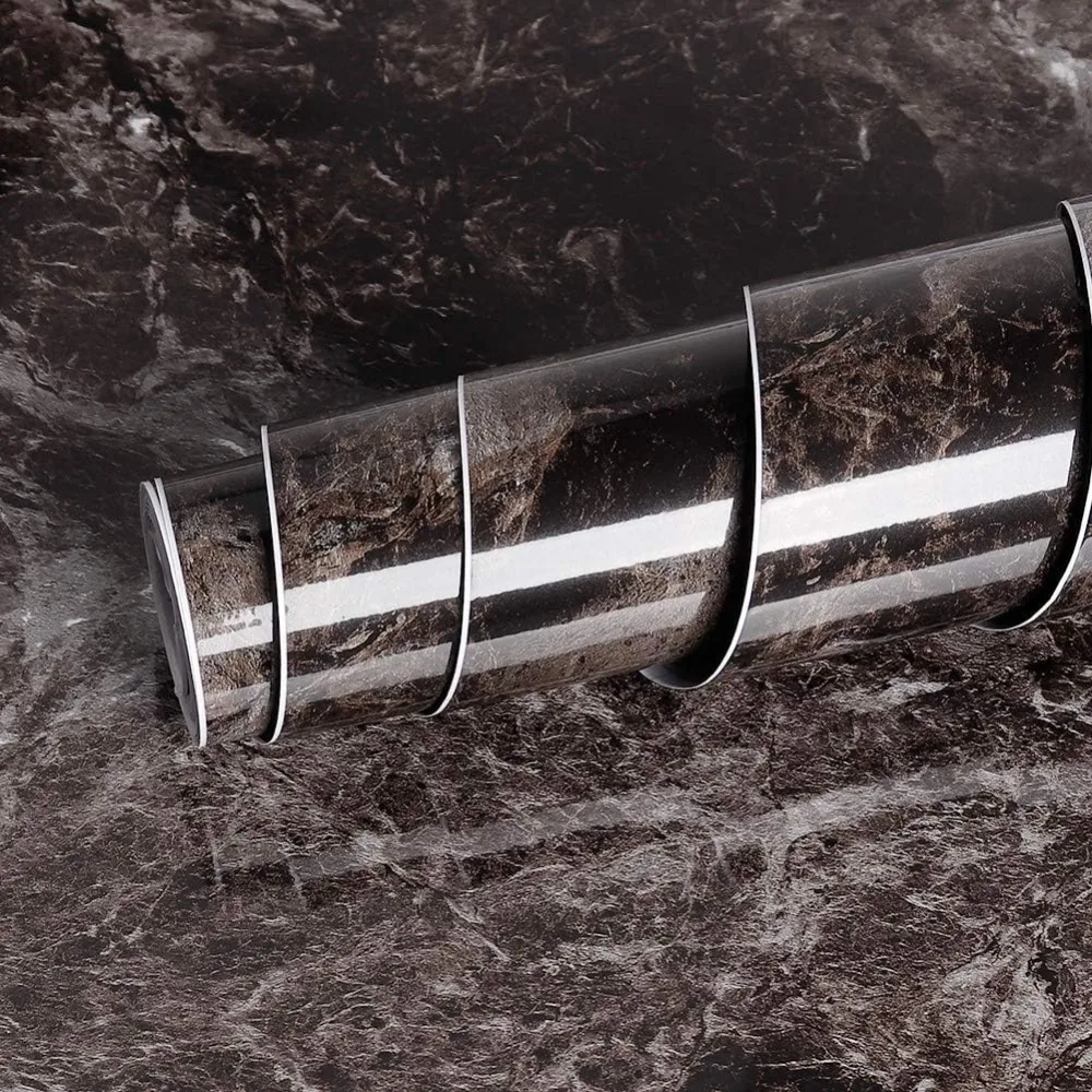 ورق اتصال قابل للتقشير واللصق من الرخام الداكن لأسطح المطبخ مقاس 36 بوصة، سهل التركيب، حماية متينة لـ C