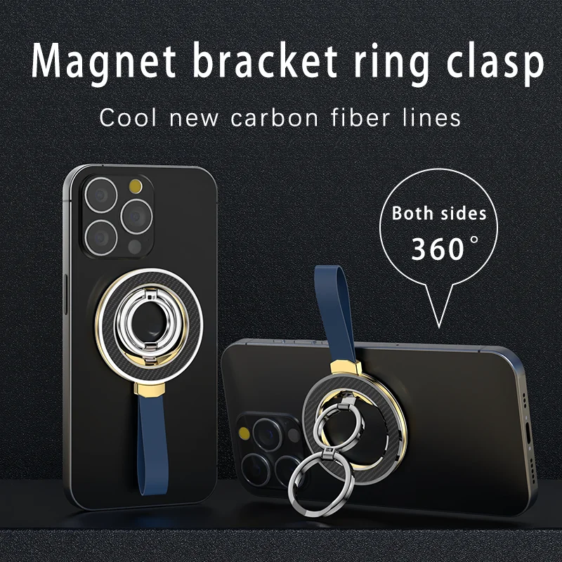 Phone Strong Magnetic Stand with Soft Strap Magnet Holder for Magsafe Cellphones Finger Ring Support for iPhone 13 14 15 Xiaomi