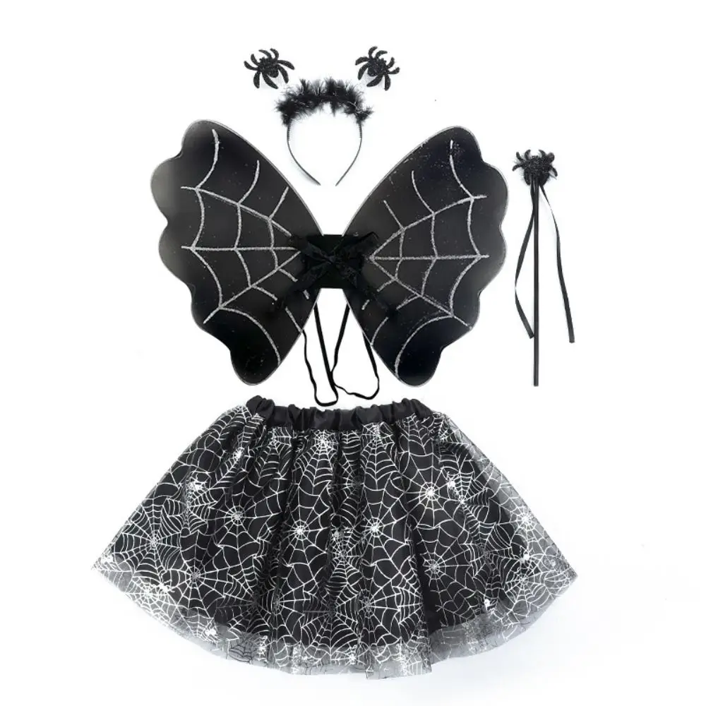 Bat Wings Bat Wings Sets 2-8year Tutu Skirt Halloween Cosplay Costume Headband Masquerade Halloween Stage Wear Sets