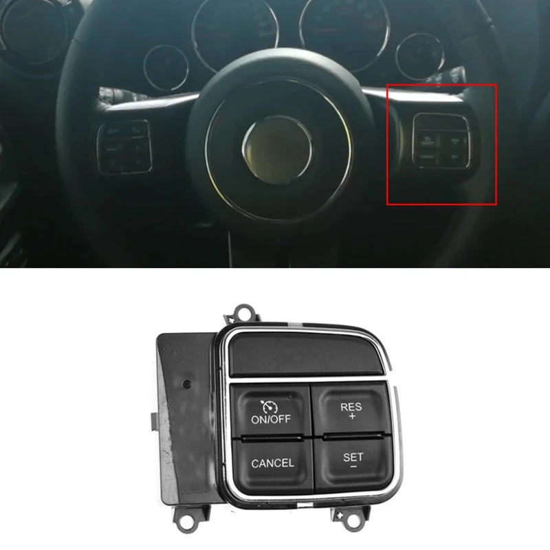 AU04 -Car Steering Wheel Button Switch Cruise Control Button Switch 56046252AD For CHRYSLER 300 Dodge RAM JEEP WRANGLER