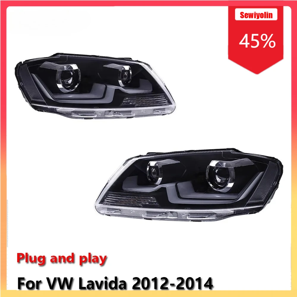 

Автомобильные светодиодные фары, автомобильные детали для Volkswagen Lavida 2012-2014, противотуманные DRL, стоп-сигнал поворота, лампа Plug and Play