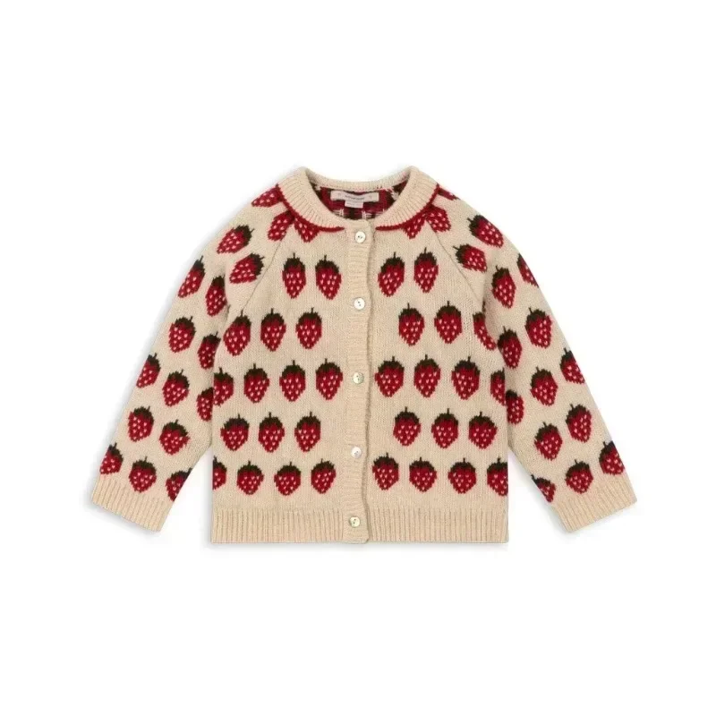 In Stock! 2024 Autumn/Winter New KS Children\'s Long Sleeve Sweater Cardigan Girls\' Christmas Hat Knitted Wool Hat