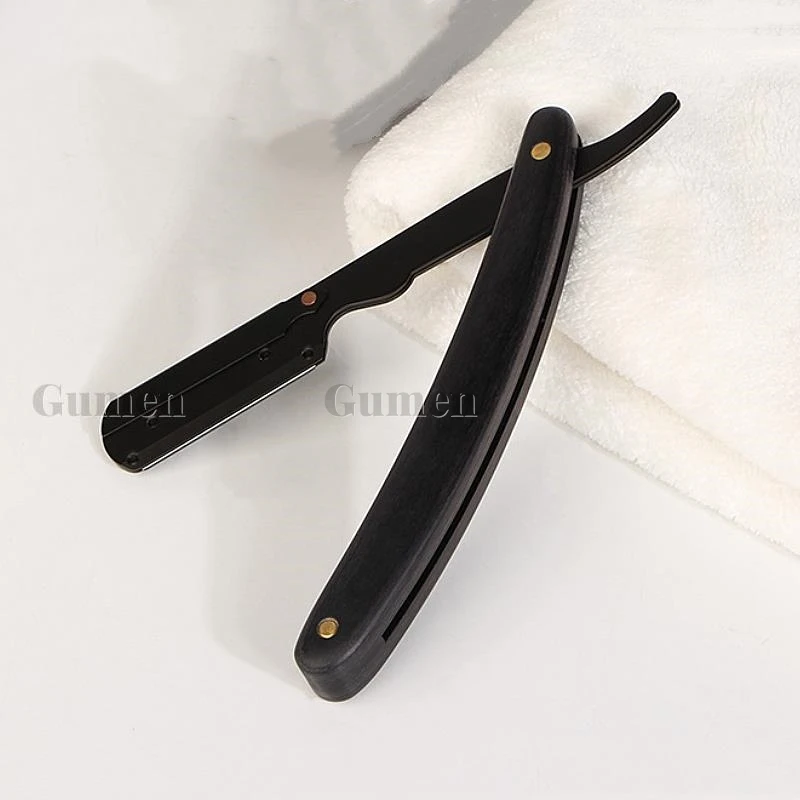 

Boxed Barber Men's Replaceable Blade Razor Manual Folding Stainless Steel Shaver Salon Wooden Handle Knife With 10pcs Blades