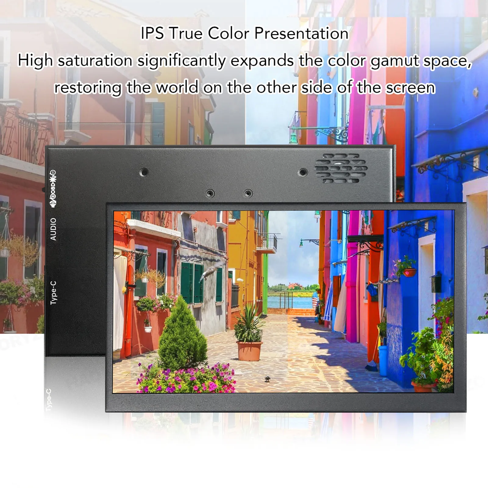 

1024x600 Second Screen Portable Screen 7 Inch 1024x600 HD 170° Full Viewing Angle VESA PC Secondary Screen for Computer TV