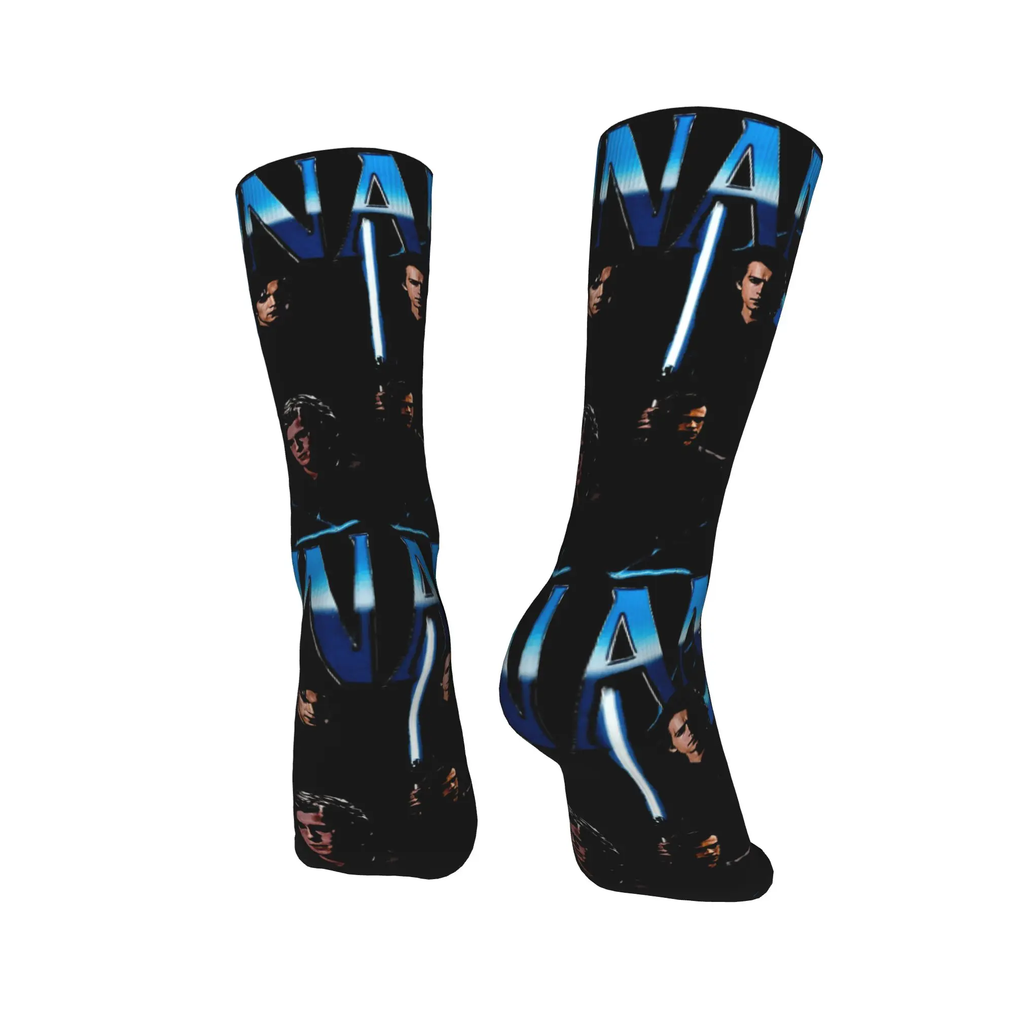 خمر الرجعية 90s الجرافيك نمط Anakin سكاي ووكر جوارب مطبوعة الجوارب العصرية الخريف المضادة للانزلاق الجوارب الرجال الرياضة جودة الجوارب #4