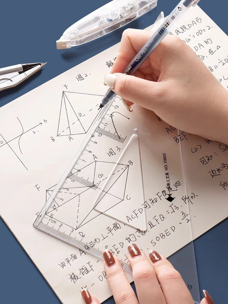 Multifunctional Triangular Ruler,Large Triangular Plate Engineering Drawing Interior Design Teaching Office Students Stationery