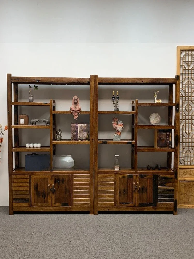 Retro Bogu frame Solid wood rack Wine ca binet Tea rack hall Display cabin et Duobao Pavilion