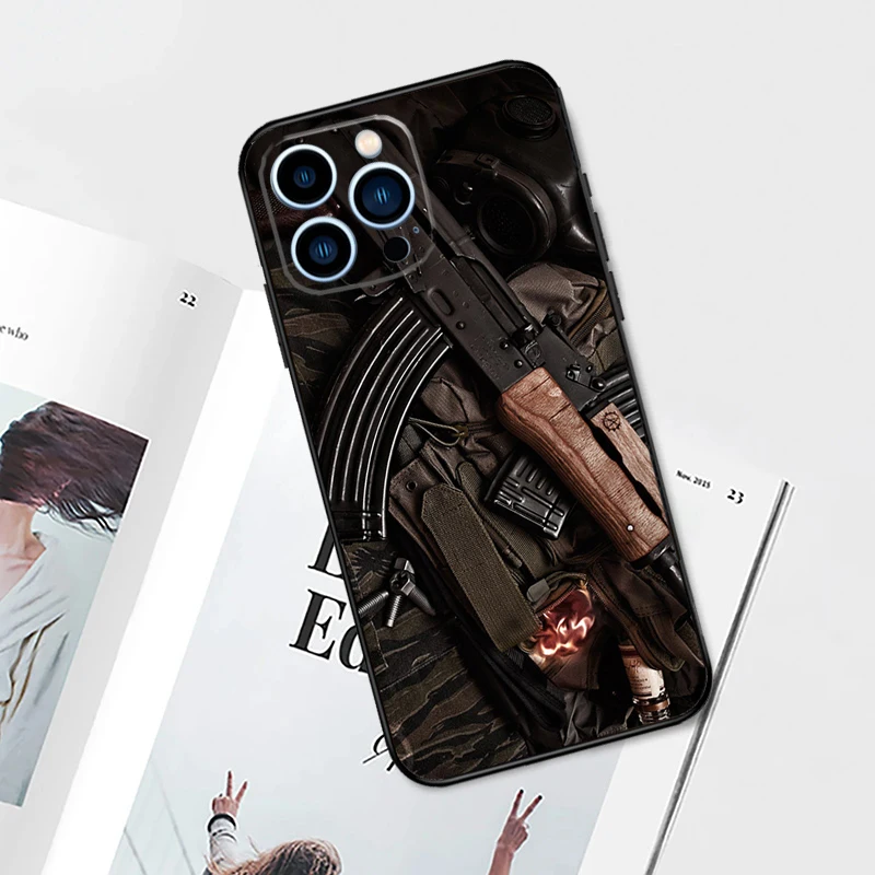 AK47 Handgun Gun BUllets Phone Case For iPhone 11 12 13 14 15 16 Pro Max  Plus 12 13 Mini 7 8 X XR XS MAX Cover Shell - AliExpress 202192403