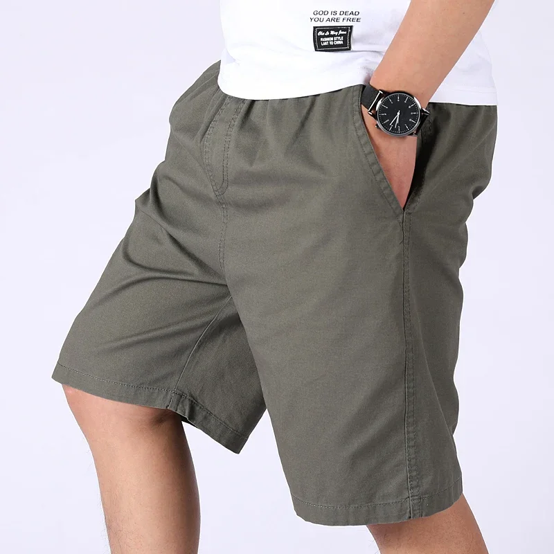 Herren Casual 100% Baumwoll-Shorts Weich Gewaschen Locker Sitzende Bermuda-Shorts Sommer Elastischer Bund Kordelzug-Shorts für Herren Tägliche Kleidung – Detail 7