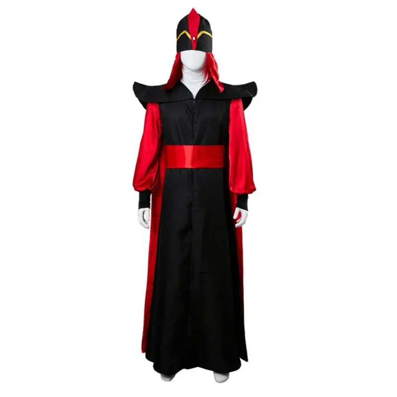 Movie Themagic Lamp Aladdin Man Makeup Costume Adult Role Play Wizard Jafar Robe Costumes Halloween Cosplay M131